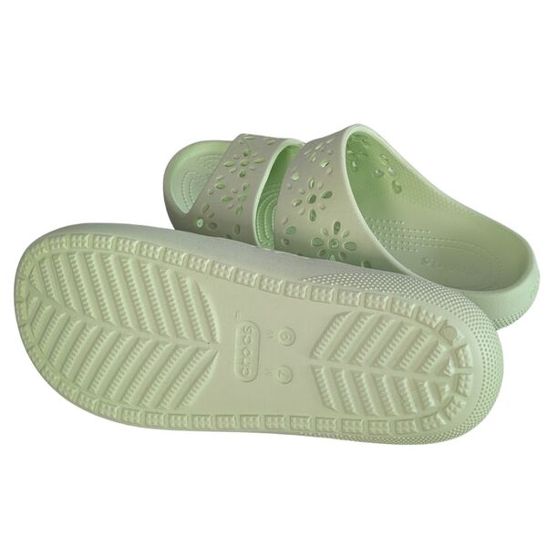 Jasnozielone Klapki Crocs Classic Floral Cut Out Rozmiar 39-40 - zdjęcie 3
