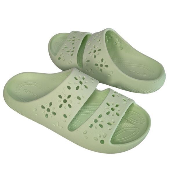 Jasnozielone Klapki Crocs Classic Floral Cut Out Rozmiar 39-40 - zdjęcie 4