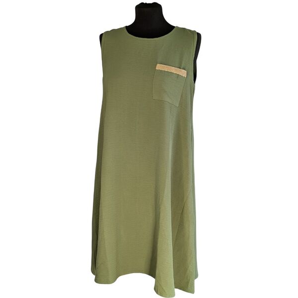 Khaki Sukienka Mini New Laviva Ozdobna Kieszeń Rozmiar 36 - zdjęcie 2