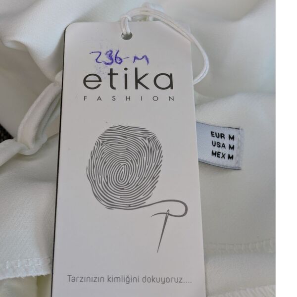 Biała Sukienka Maxi ETIKA FASHION Z Kwiatami 3D Rozmiar M - zdjęcie 12