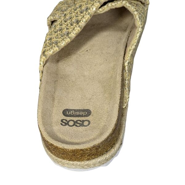 Złote plecione klapki na platformie ASOS DESIGN Rozmiar 37 - zdjęcie 10
