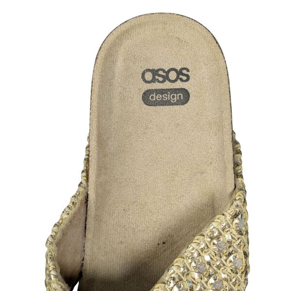 Złote plecione klapki na platformie ASOS DESIGN Rozmiar 37 - zdjęcie 11