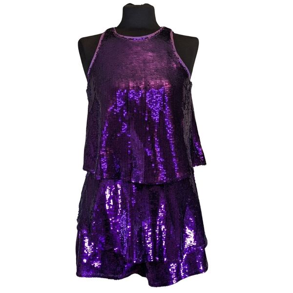 River Island – Fioletowy Kombinezon Cekinowy 34