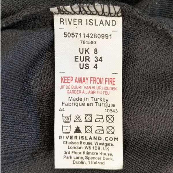 Czarne Gorsetowe Body z Zamkiem River Island Rozmiar 34 (XS) - zdjęcie 5