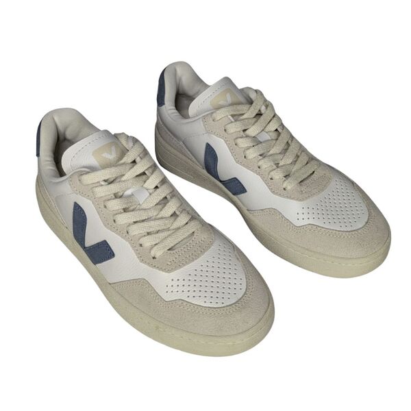 Sneakersy Damskie Veja V-90 Biało-Szaroniebieskie 36