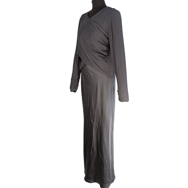 ASOS Design Sukienka Maxi Elegancka Ciemnoszara Drapowana Rozmiar 38 - zdjęcie 3