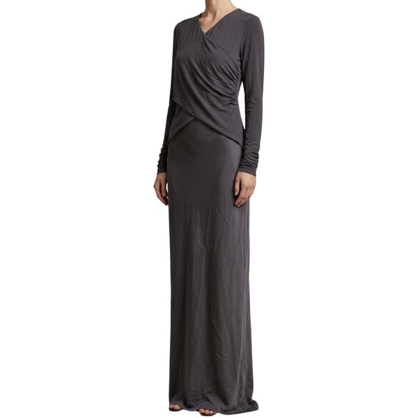 Stalowo Szara Sukienka Maxi ASOS DESIGN Drapowana Rozmiar 38
