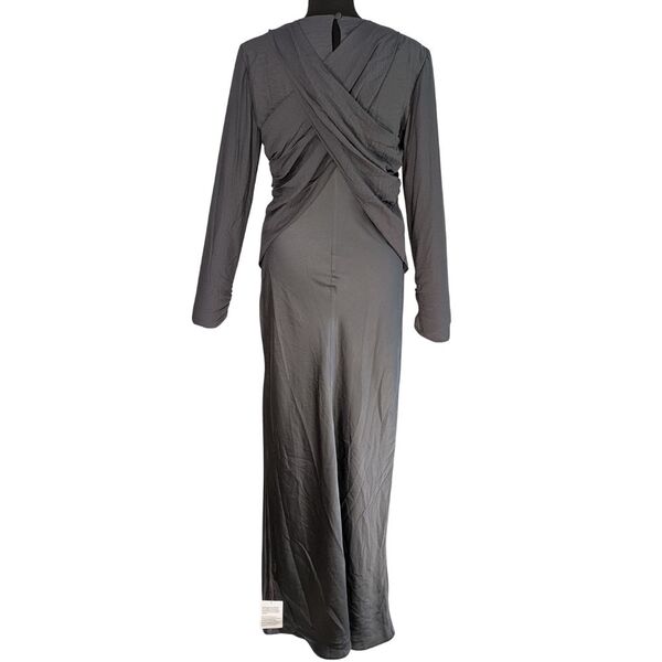 ASOS Design Sukienka Maxi Elegancka Ciemnoszara Drapowana Rozmiar 38 - zdjęcie 5
