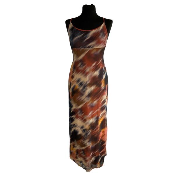 ASOS DESIGN Sukienka Maxi Mesh Tie-Dye Rozmiar 40 - zdjęcie 4