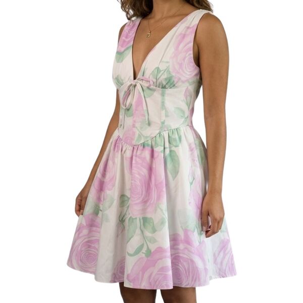 Sukienka Mini TRENDYOL Gorsetowa w Kwiaty Rozmiar 36 S