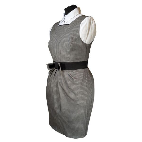 Szara Sukienka Mini River Island w Paski z Paskiem Rozmiar 40 - zdjęcie 3