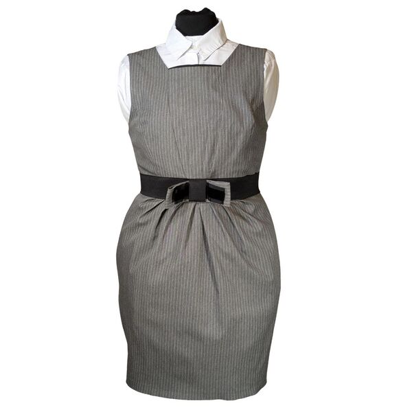 Szara Sukienka Mini River Island w Paski z Paskiem Rozmiar 40 - zdjęcie 4