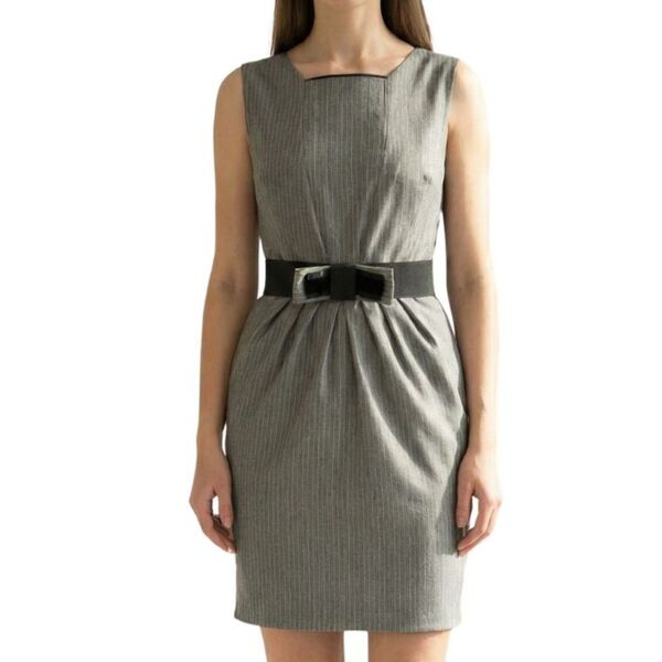 Szara Sukienka w Prążki Pinstripe River Island 40