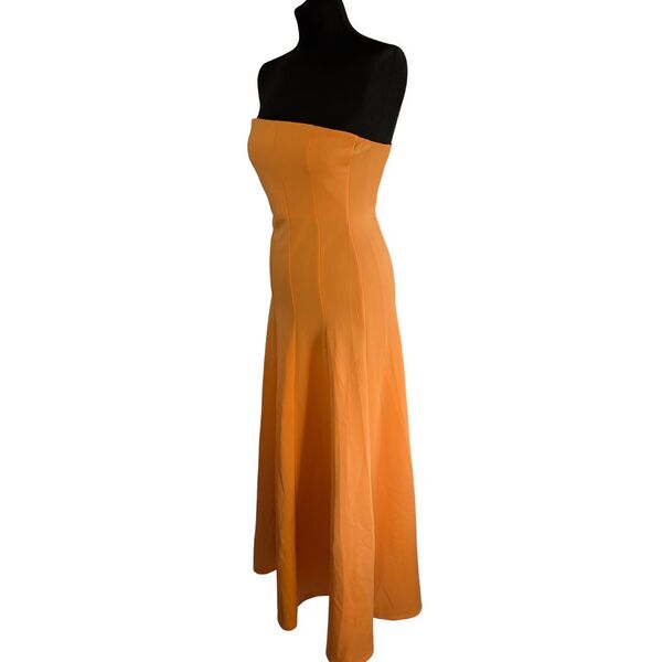 ASOS DESIGN Sukienka Rozkloszowana Midi Pomarańczowa 38 - zdjęcie 3