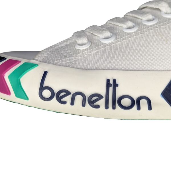 Białe Trampki United Colors of Benetton z Kolorową Podeszwą Rozmiar 37 - zdjęcie 6