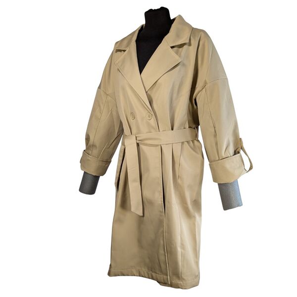 Beżowy Dwurzędowy Płaszcz Trench Trendyol Rozmiar 42 (XL) - zdjęcie 3