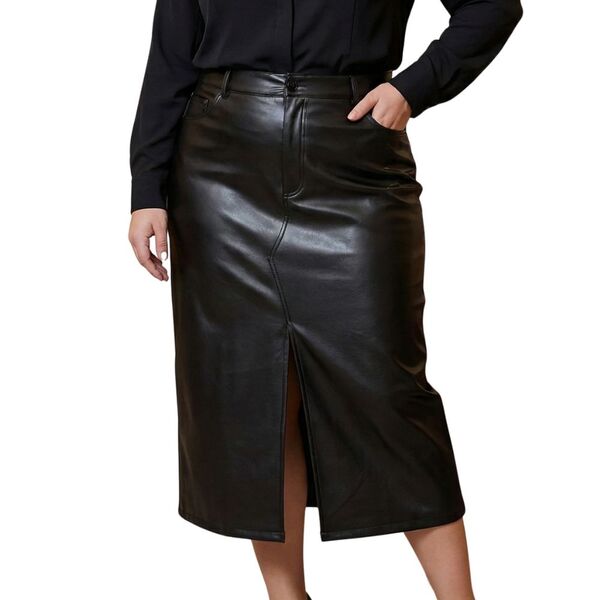 Spódnica Midi z Eko-Skóry Vero Moda Curve Czarna 54