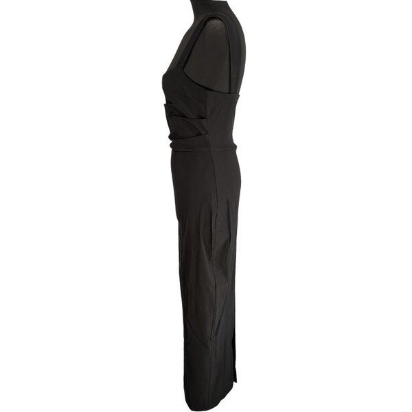 Czarna Sukienka Ołówkowa VESPER Elegancka Midi Rozmiar 38 - zdjęcie 6