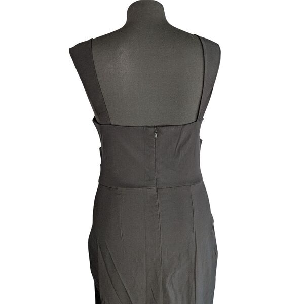 Czarna Sukienka Ołówkowa VESPER Elegancka Midi Rozmiar 38 - zdjęcie 12
