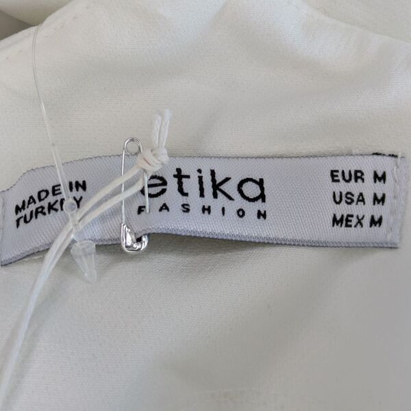 Biała Sukienka Maxi ETIKA FASHION Z Kwiatami 3D Rozmiar M - zdjęcie 14
