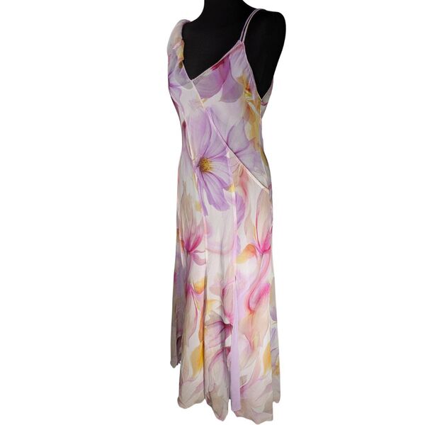 Mango Wielokolorowa Sukienka Maxi w Kwiaty L - zdjęcie 3