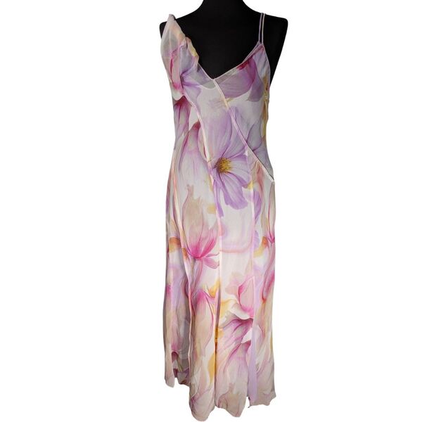 Mango Wielokolorowa Sukienka Maxi w Kwiaty L - zdjęcie 6