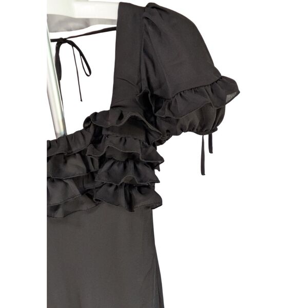 Czarna sukienka maxi ASOS DESIGN z falbankami Rozmiar 34 - zdjęcie 7