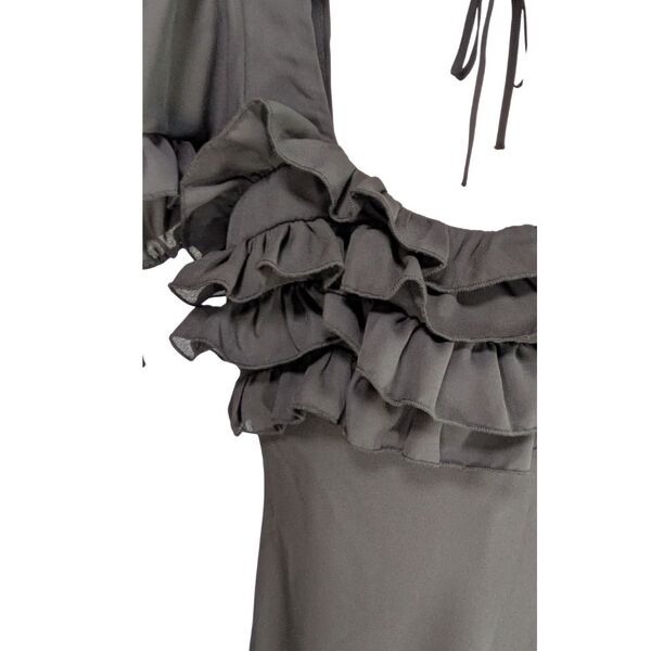 Czarna sukienka maxi ASOS DESIGN z falbankami Rozmiar 34 - zdjęcie 8